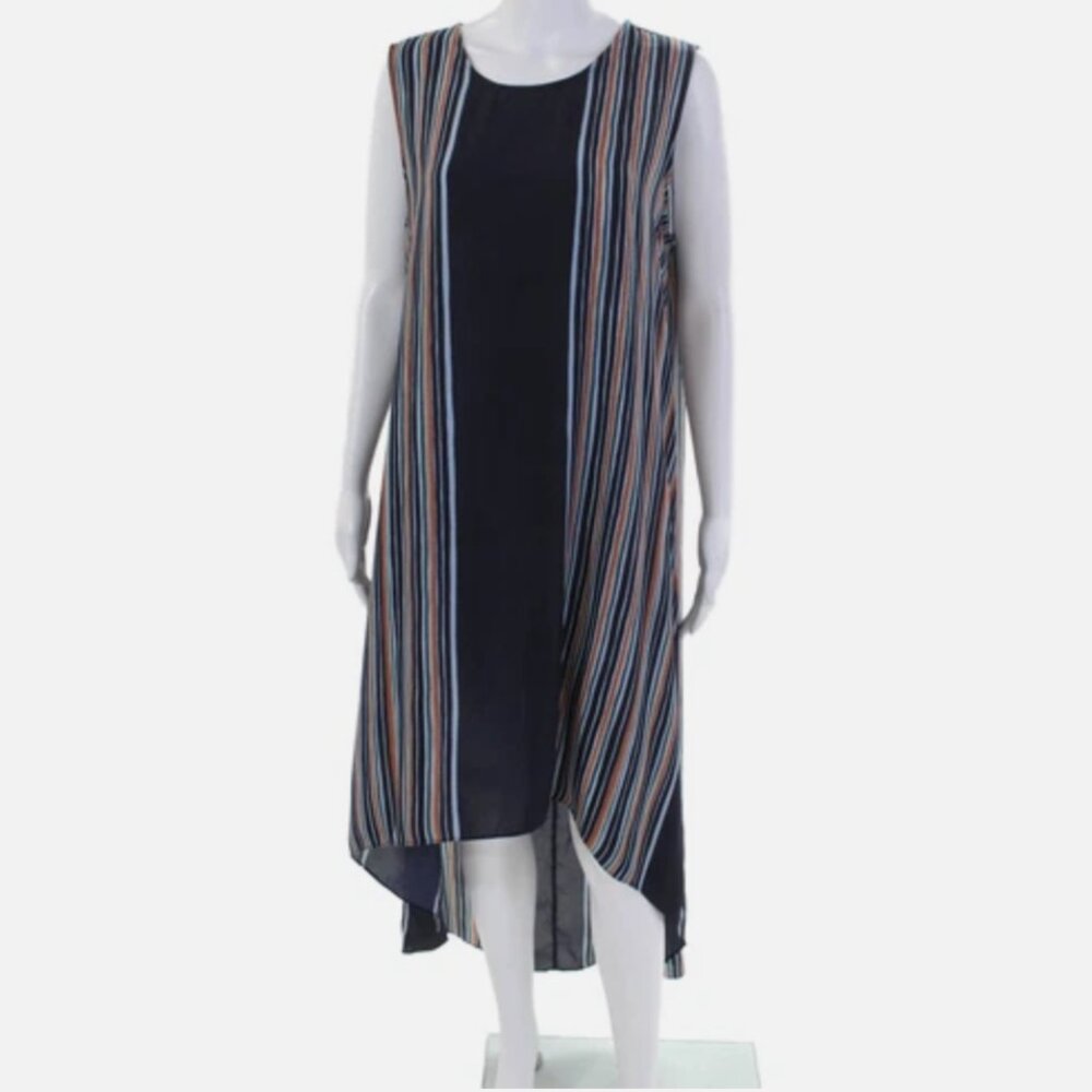 BCBGMaxAzria Striped High Low Dress